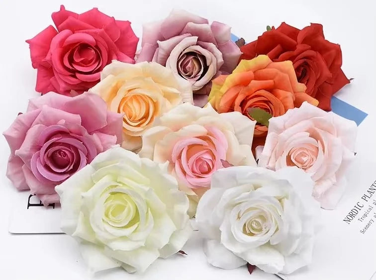 Fleurs artificielles roses en soie avec rendu réaliste
