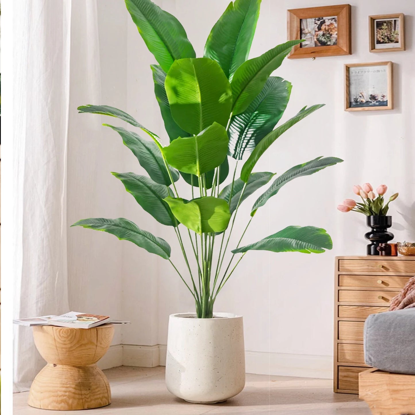 Plante artificielle palmier en soie avec feuilles réalistes