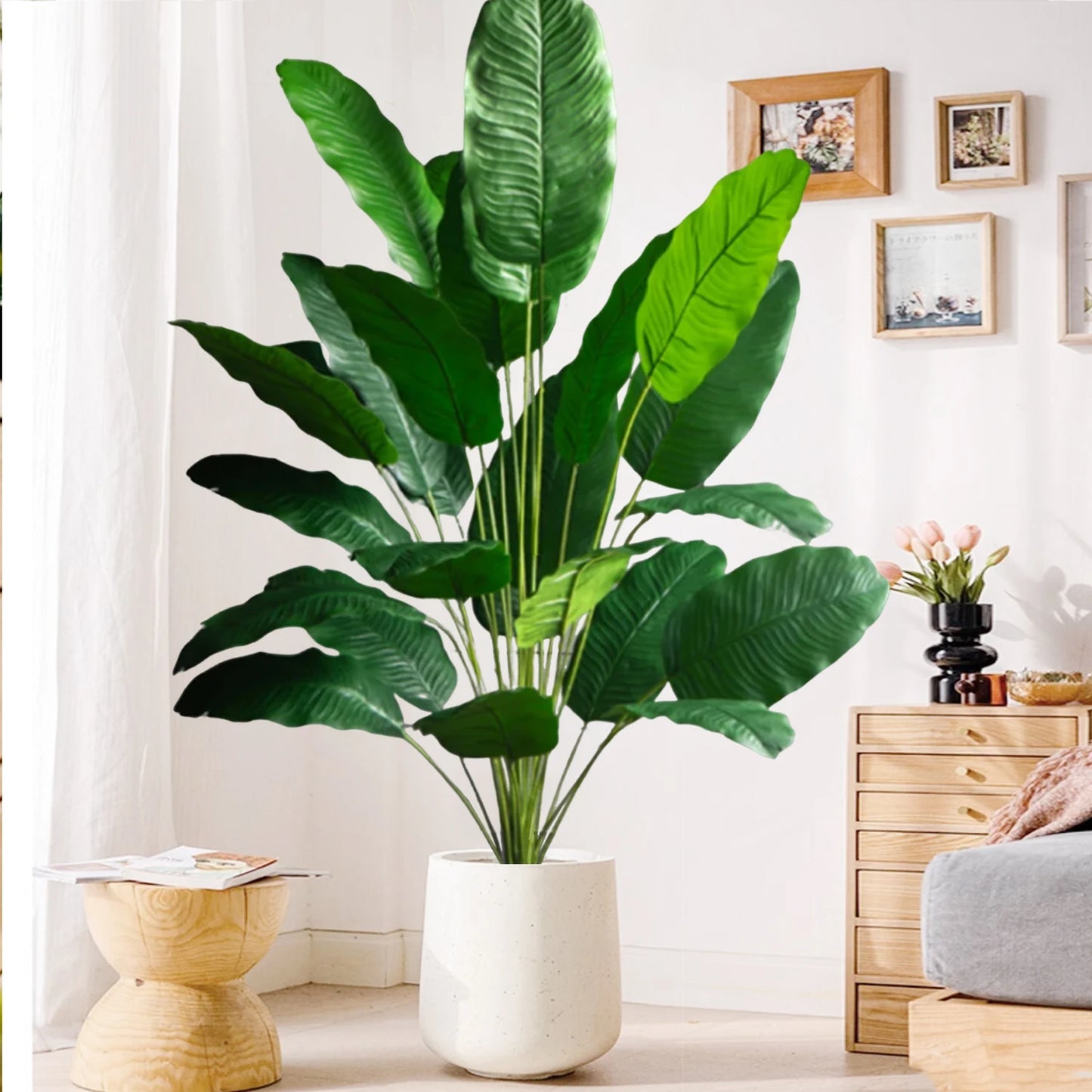 Plante artificielle palmier en soie avec feuilles réalistes