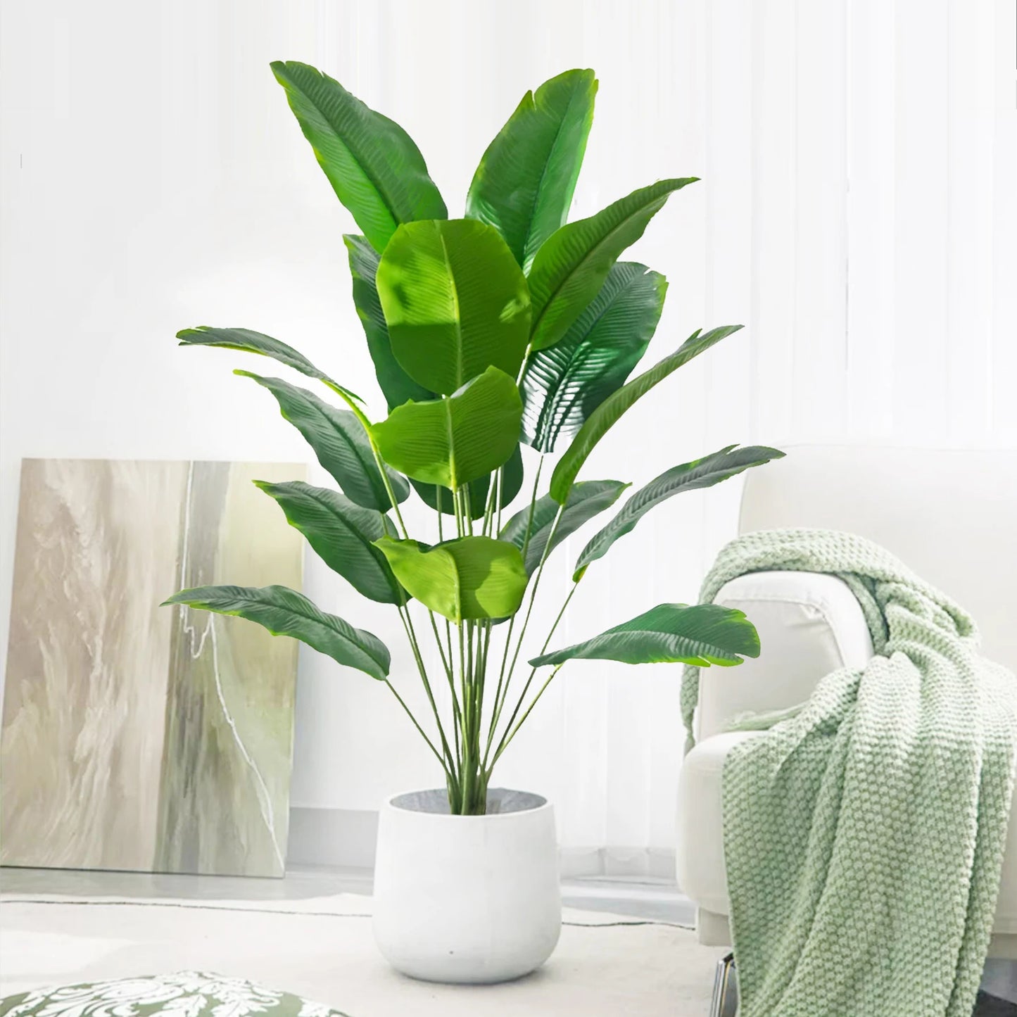 Plante artificielle palmier en soie avec feuilles réalistes