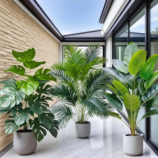 Plante artificielle areca en pot avec feuillage réaliste
