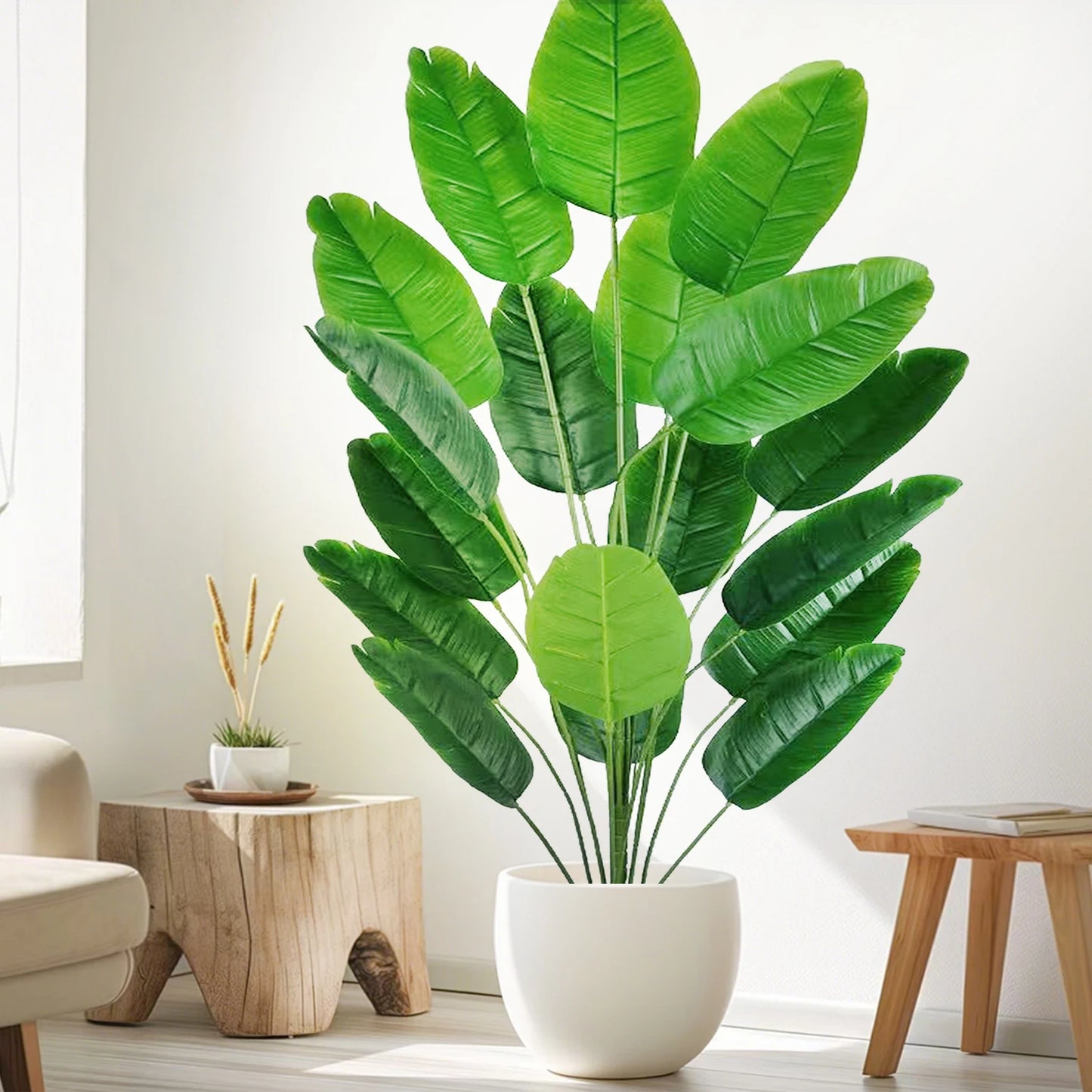 Plante artificielle palmier en soie avec feuilles réalistes