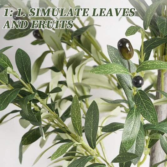 Plante artificielle olivier avec fruits et tronc réaliste