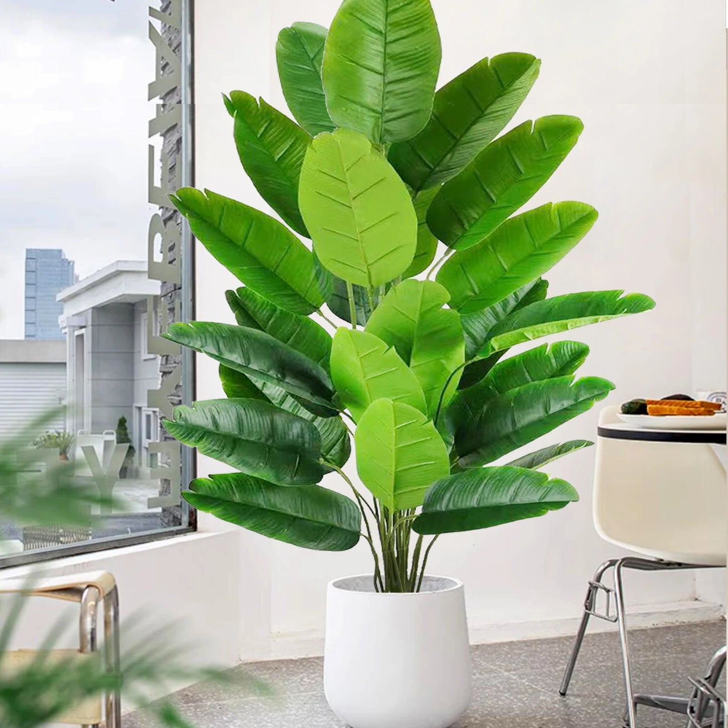 Plante artificielle palmier en soie avec feuilles réalistes