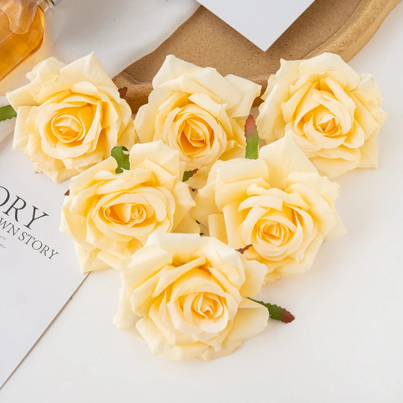 Fleurs artificielles roses en soie avec rendu réaliste