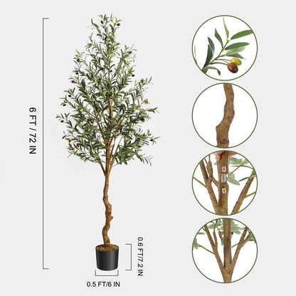 Plante artificielle olivier avec tronc bois sans entretien
