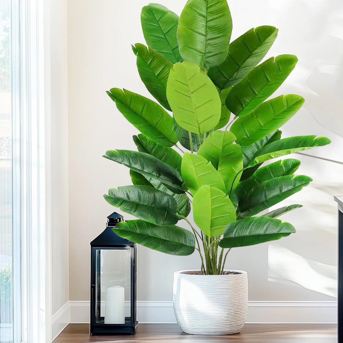 Plante artificielle palmier en soie avec feuilles réalistes