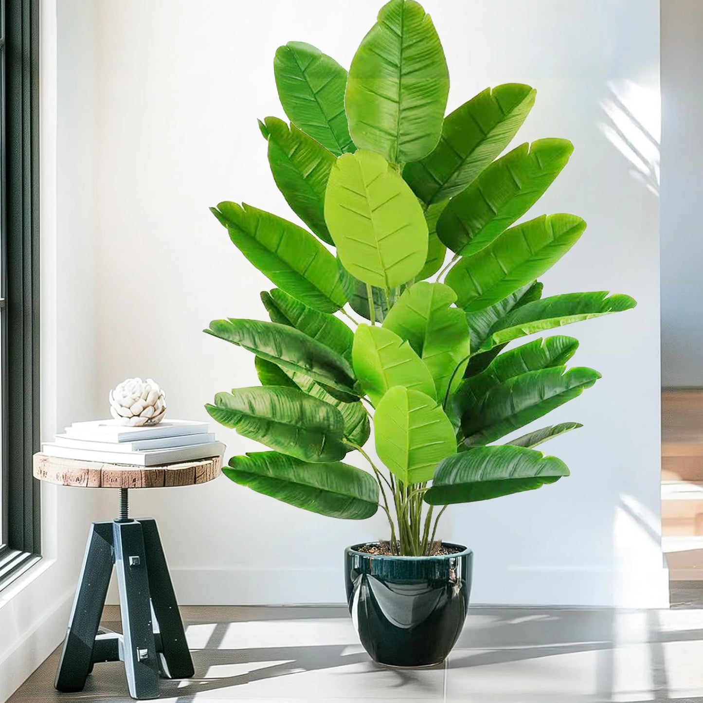 Plante artificielle palmier en soie avec feuilles réalistes