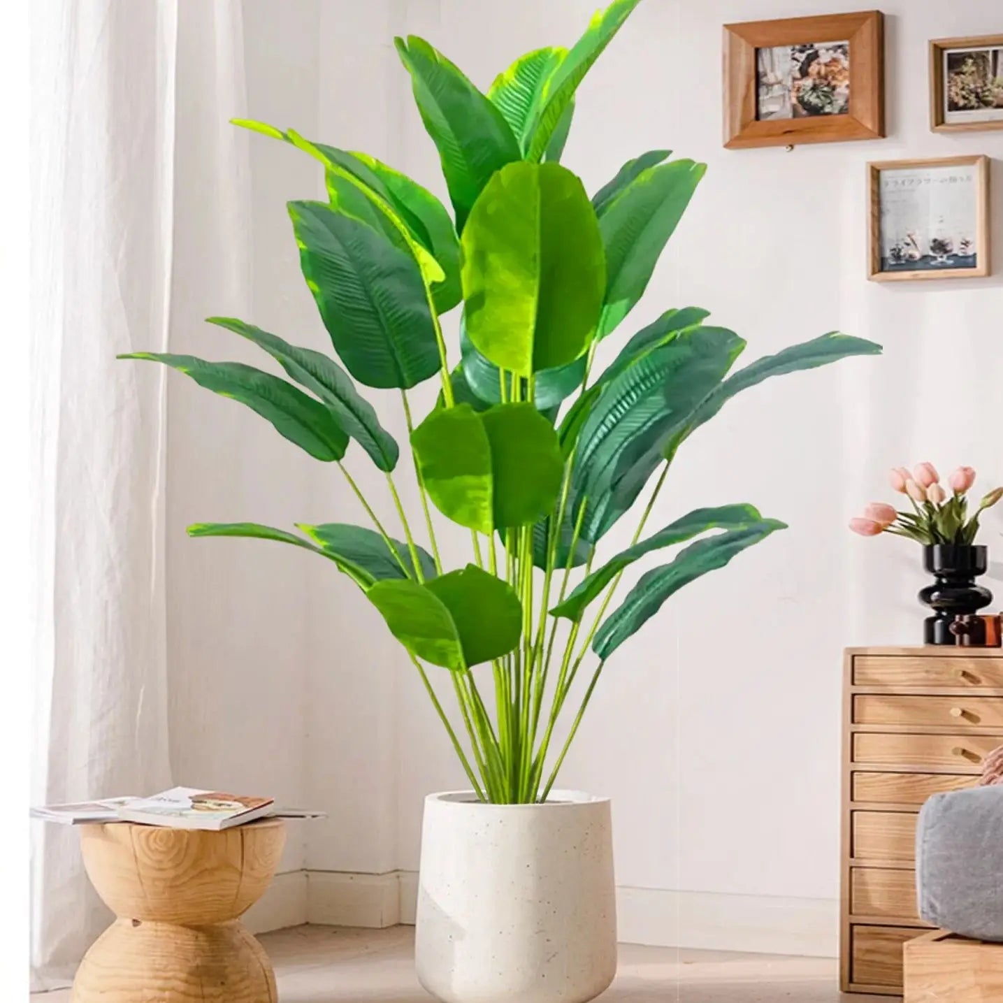 Plante artificielle palmier en soie avec feuilles réalistes
