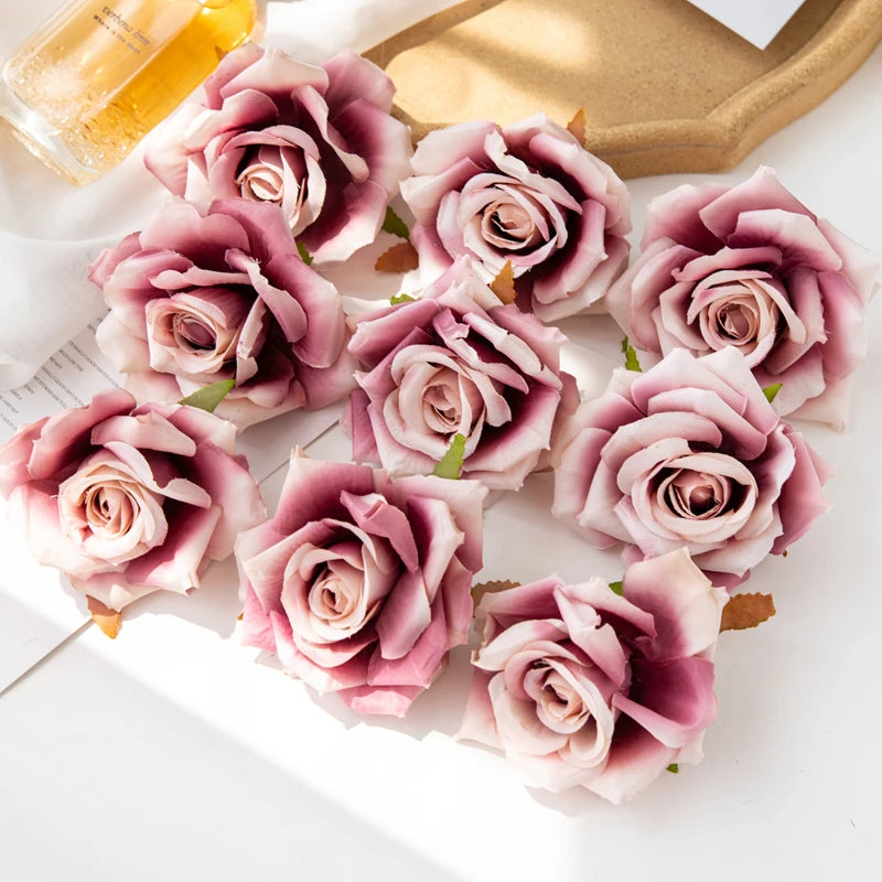 Fleurs artificielles roses en soie avec rendu réaliste