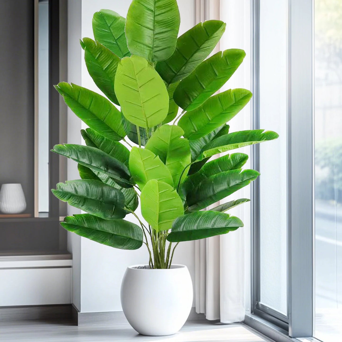 Plante artificielle palmier en soie avec feuilles réalistes