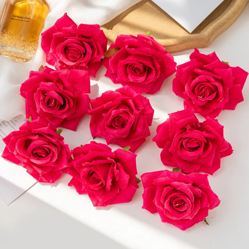 Fleurs artificielles roses en soie avec rendu réaliste